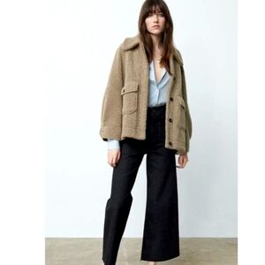 ZARA Oversized Sherpa Teddy Jacket